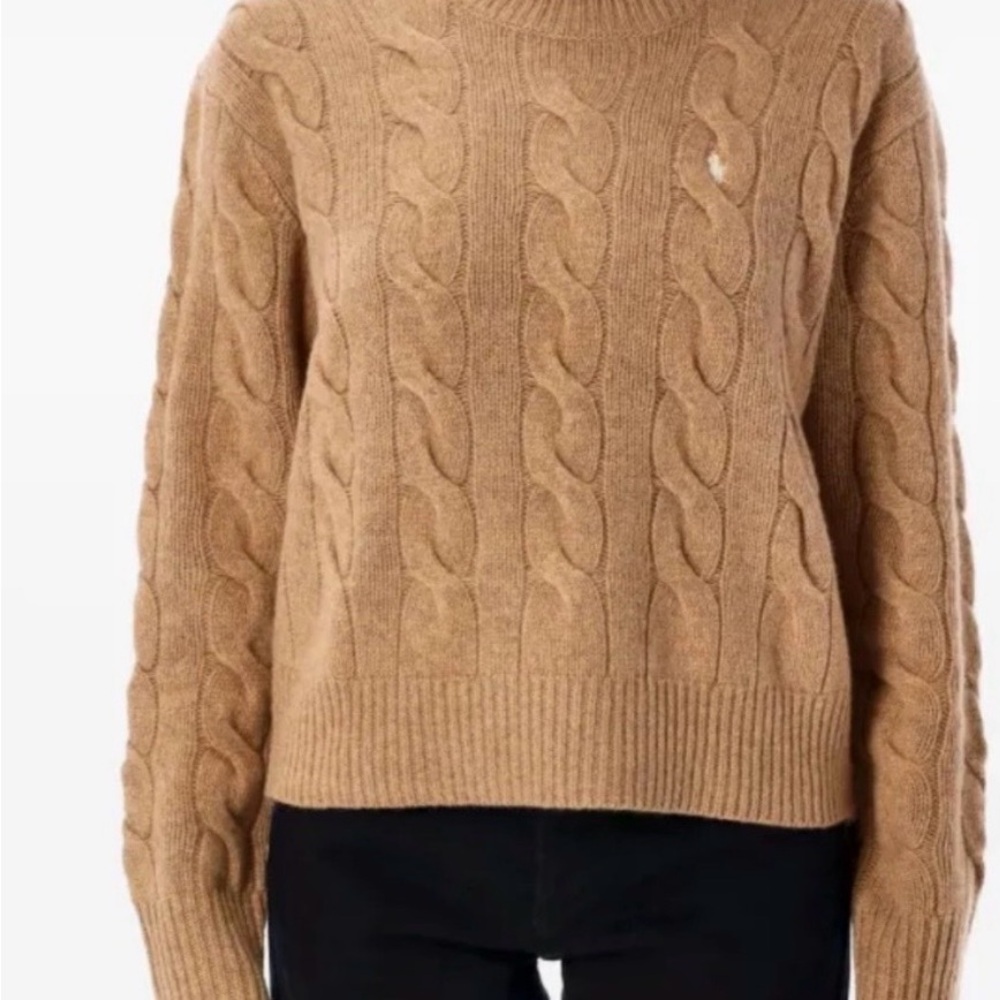 Polo Ralph Lauren Camel Cable Knit Sweater